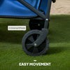 Outsunny Collapsible Folding Wagon Cart, Heavy Duty Outdoor Utility Garden Cart with Universal Wheels and Adjustable Handle for Sports, Camping, Shopping, Blue