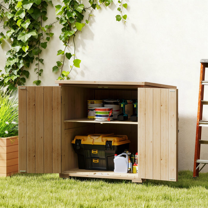 Outsunny Wood Outdoor Storage Cabinet Potting Shed with Adjustable Shelf