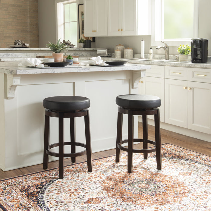 Maya Faux Leather Counter-Height Stool - Black