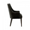 Beever Modern Chenille Wood Armchair in Black | Fauteuil moderne Beever en chenille avec accoudoirs en bois, coloris noir