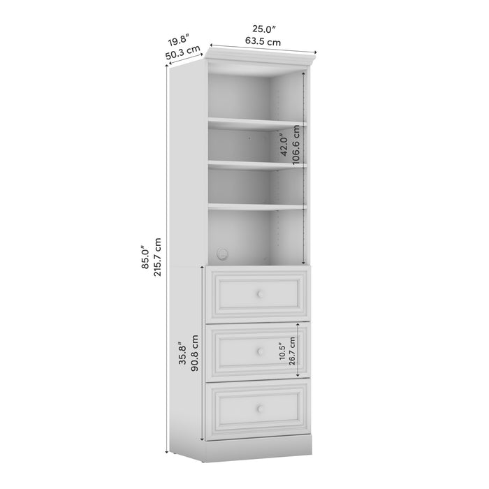 Bestar Versatile 25 W Closet Organizer with Drawers - White