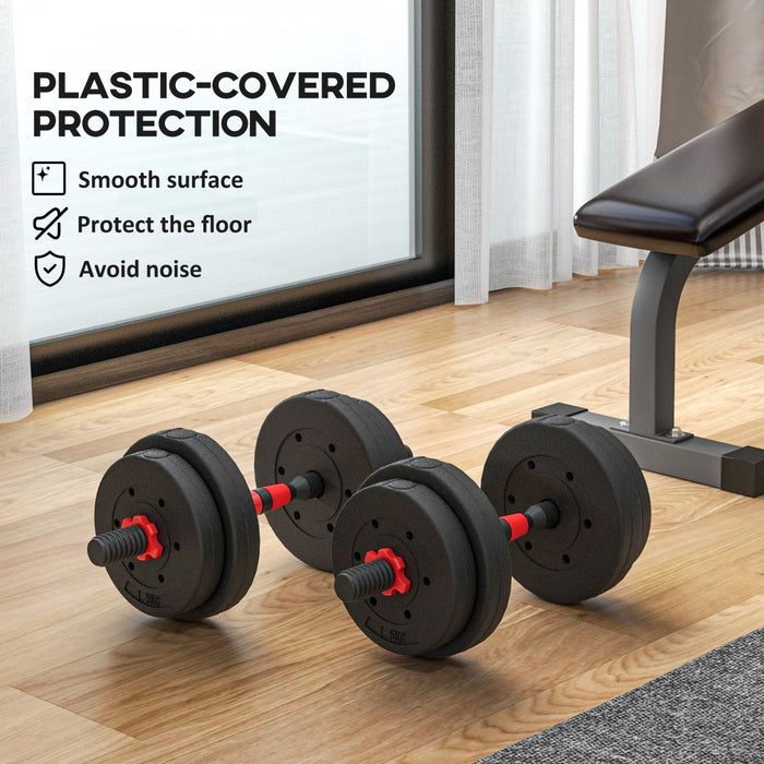 Soozier 33lbs Adjustable Dumbbells Weight Set for Body Fitness