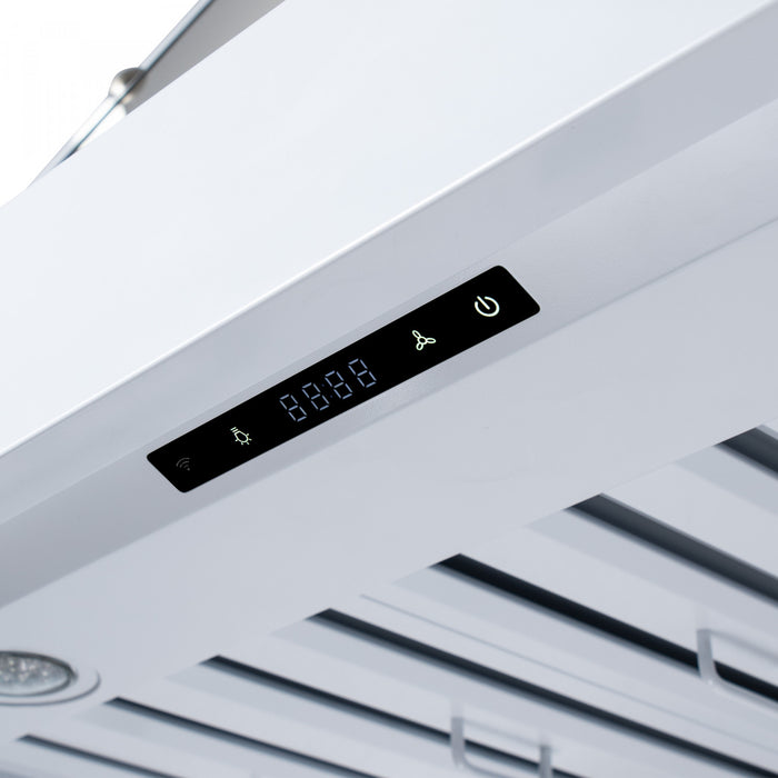 Forno Ambassador 36\" Range Hood, White, 427 CFM, 3 speeds, Remote Control - FRHWM5099-36CPWHT