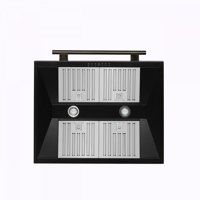 Forno Aria 30 Inch Wall-Mounted Range Hood, Black- FRHWM5095-30BLK