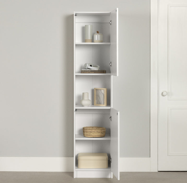 Liora 2-door Narrow Bookcase - Pure White 