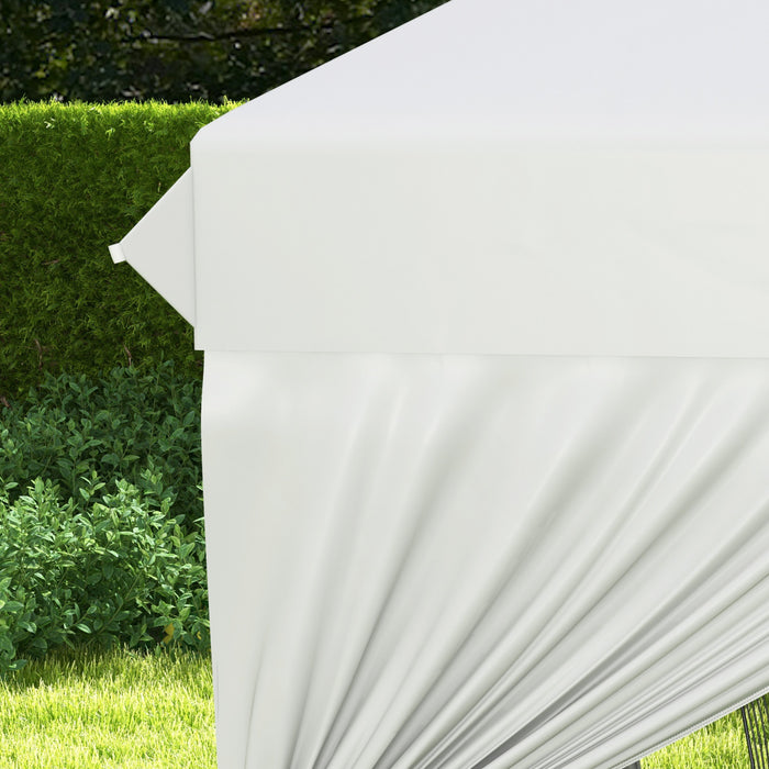 Outsunny 10' X 10' Outdoor Pop Up Canopy Tent With 4 Sidewalls, White