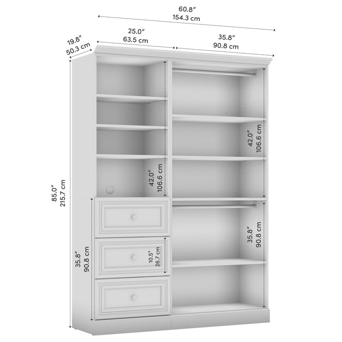 Bestar Versatile 61 W Closet Organizer System - White