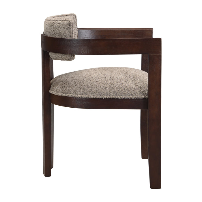 Evelyn Rubberwood Dining Chair with Armrests and Upholstery Seating Set of 2,Espresso