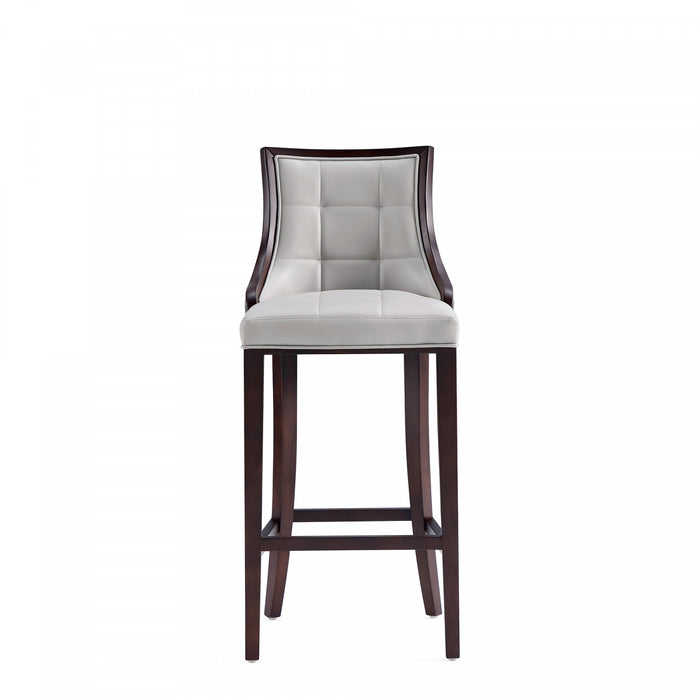 Fifth Avenue Traditional Wood Upholstered Barstool in Light Gray - Set of 3