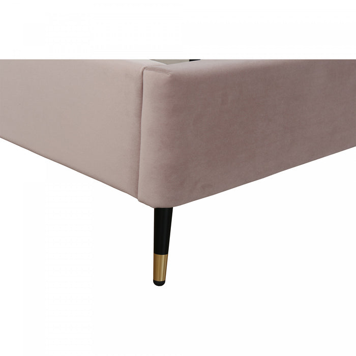 Crosby Modern Upholstered Velvet Queen Bed in Blush