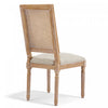 Oliver Solid Wood Rubberwood Dining Chair Set of 2 with Upholstered Seat Cane Backrest and Fluted Legs,Beige | Oliver lot de 2 chaises de salle a manger en bois massif (hevea) avec assise rembourree, dossier en cannage et pieds canneles, beige