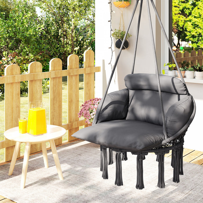 Outsunny Hammock Chair Swing Hanging Chair with Cushion