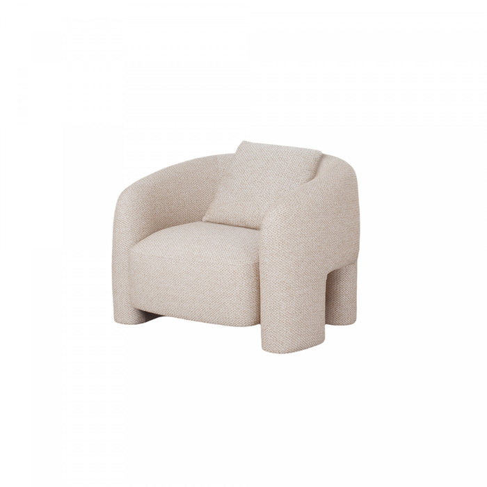 Sylvia Modern Glam Tweed Lounge Chair in Gold Dust - Set of 2