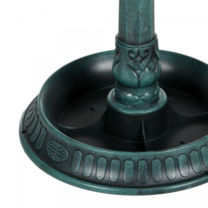Outsunny Bird Bath with Pedestal, Birdbath Bowl for Garden, Bronze Green