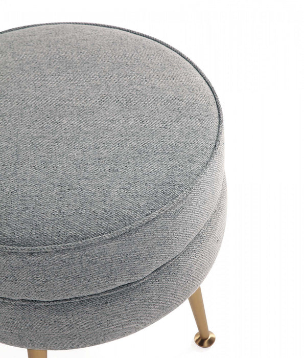 Bailey Mid-Century Modern Upholstered Accent Ottoman in Gray - Set of 2
