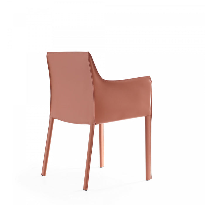 Paris Modern Vegan Leather Side Chair in Clay - Set of 2