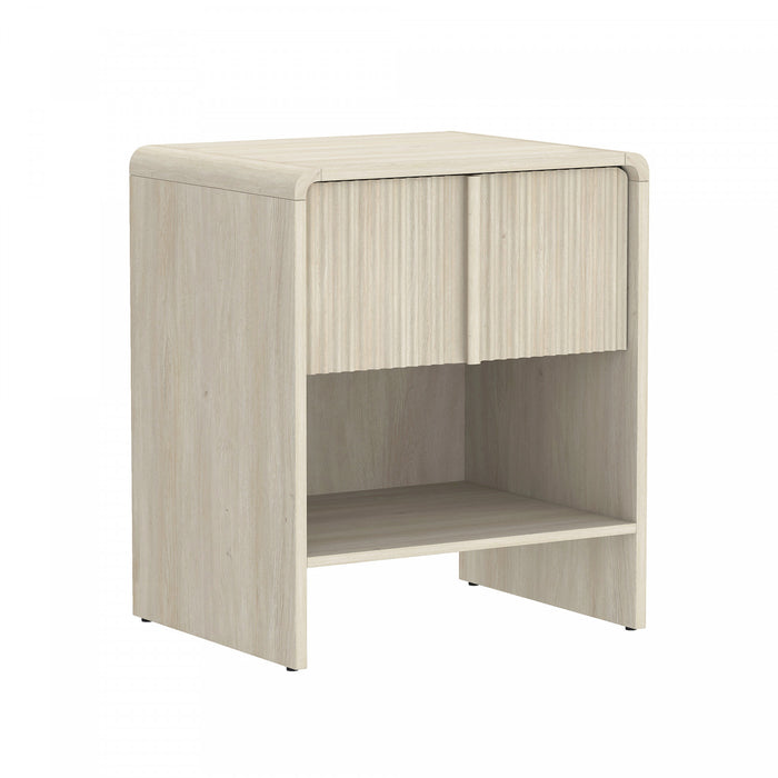 Novara Contemporary 22\" Nightstand in Whitewashed Oak (1-Drawer)