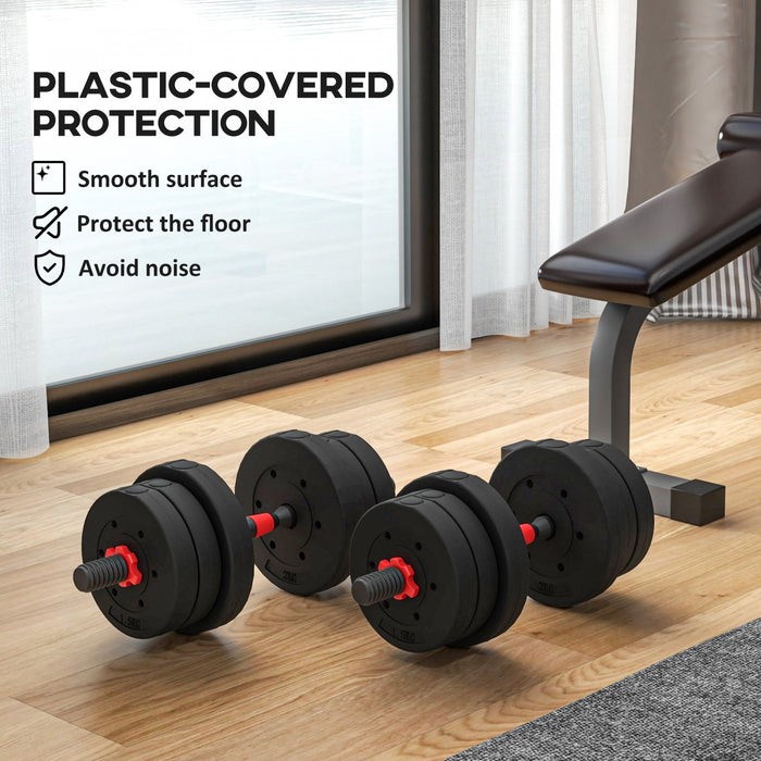 Soozier 44lbs Adjustable Dumbbells Weight Set for Body Fitness