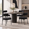 HOMCOM Dining Chairs Set of 4 Kitchen Chairs with Steel Legs, Black