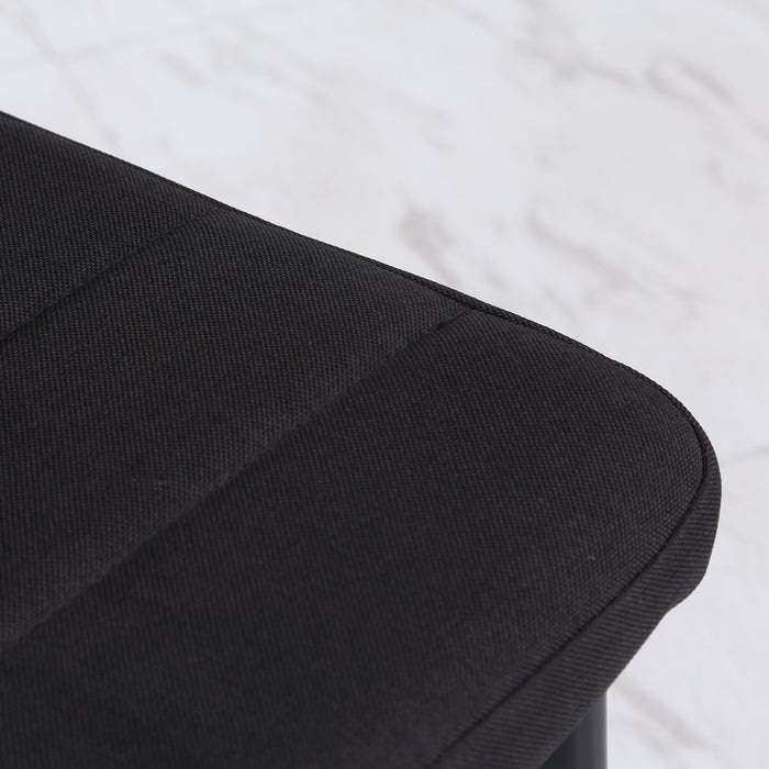 HOMCOM Dining Chairs Set of 4, Linen Fabric Upholstered Accent Chairs Black