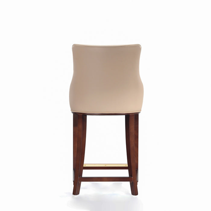 Shubert Modern Wood Upholstered Counter Stool in Tan - Set of 2