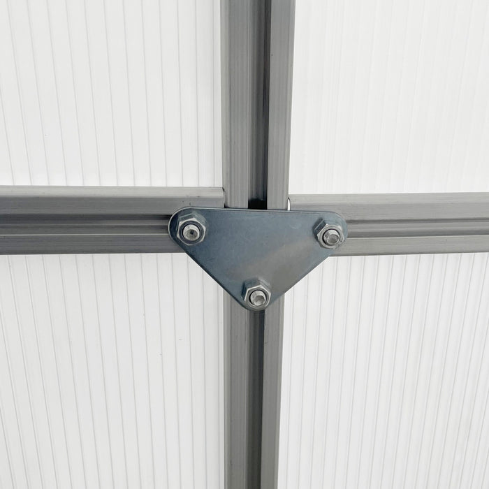 Outsunny 12' X 6' Aluminum Greenhouse Polycarbonate Walk-in Garden Greenhouse Kit With Adjustable Roof Vent, Rain Gutter And Sliding Door For Winter, Clear