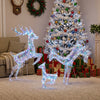 Outsunny 3-Piece Christmas Lighted Reindeer Family Set for Outdoor
