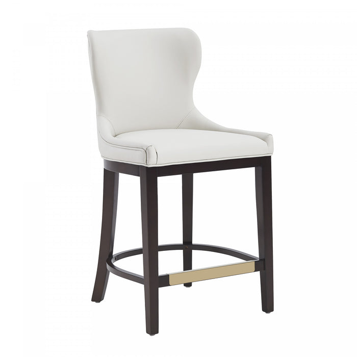 Blair Modern Wood Upholstered Counter Stool in White - Set of 3 Bar Stool