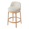 Amelia Ergonomic Rubberwood Counter Height Bar Stool Set of 2 with Upholstered Fabric,Natural | Amelia – Lot de 2 tabourets de bar de hauteur comptoir ergonomiques en bois d’hevea avec revetement en tissu, finition naturelle