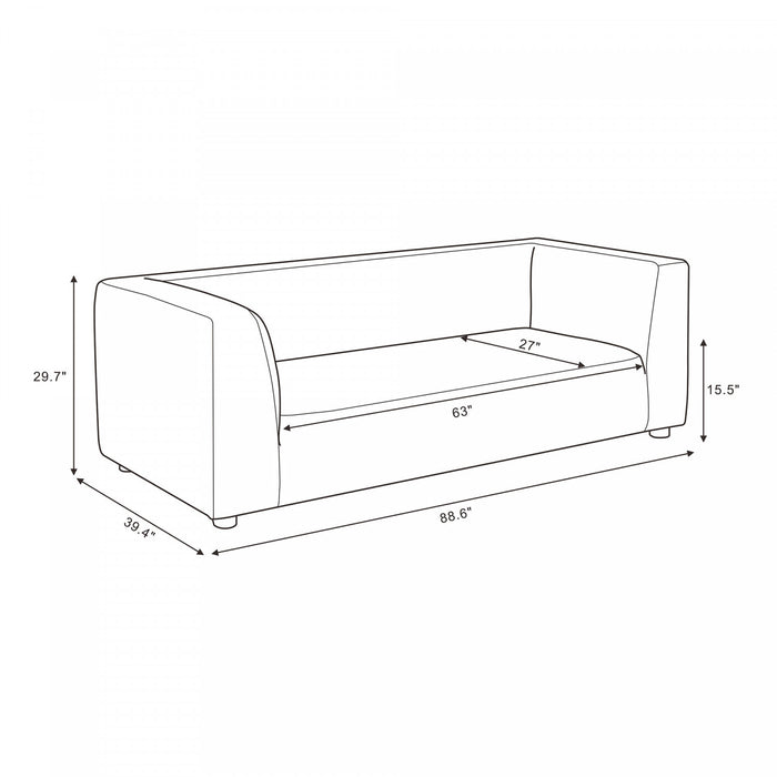 Lukas Contemporary Modern 89\" Upholstered Sofa in Taupe