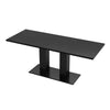 Vero 71 Inch Modern Rectangular Dining Table with Dual Pedestal Base and Black Finish, Black | Vero Table a Manger Rectangulaire Moderne 71 po avec Base a Double Piedestal et Finition Noire, Noir