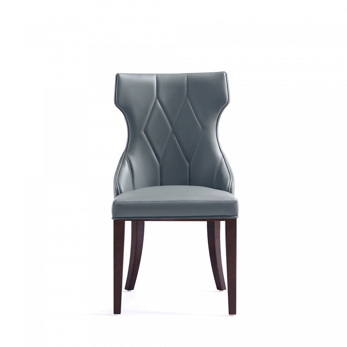 Reine Traditional Wood Upholstered Dining Chair in Gray - Set of 4