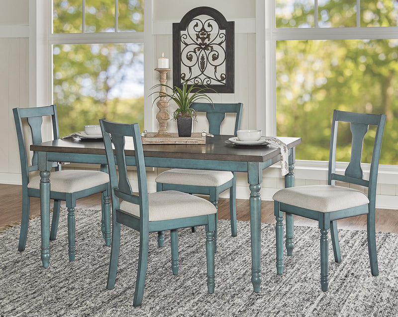 Willow Fabric Teal Dining Chair - Set of 2