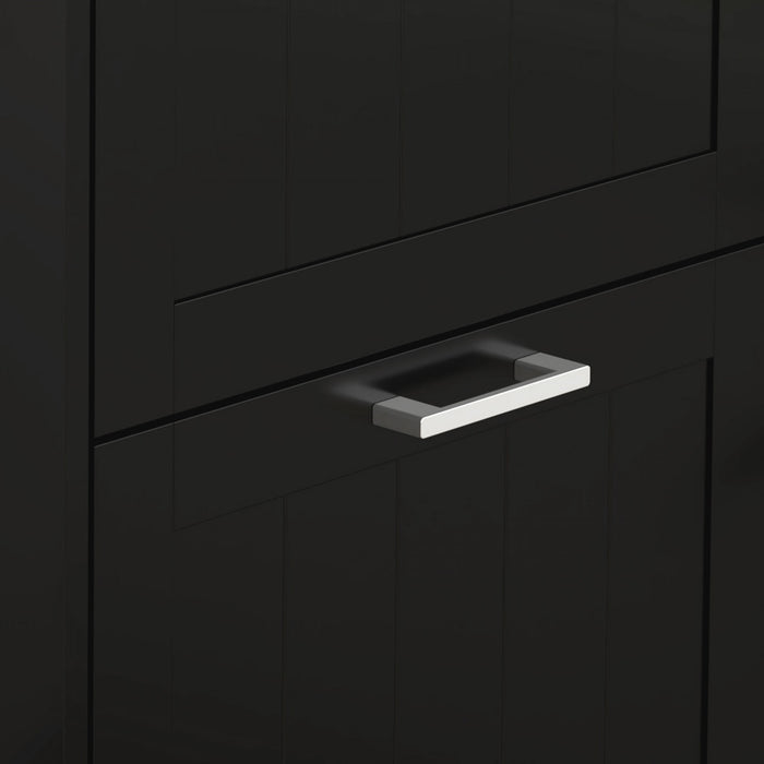 HOMCOM Narrow Shoe Cabinet with Flip Drawers Adjustable Shelf, Black