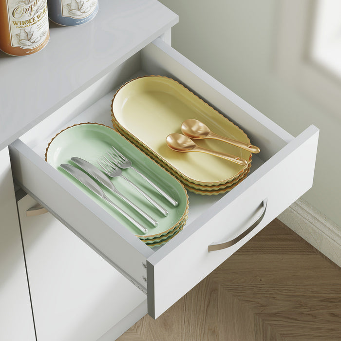 HOMCOM Modern Buffet with Hutch, Kitchen Cabinet with Storage Cupboard