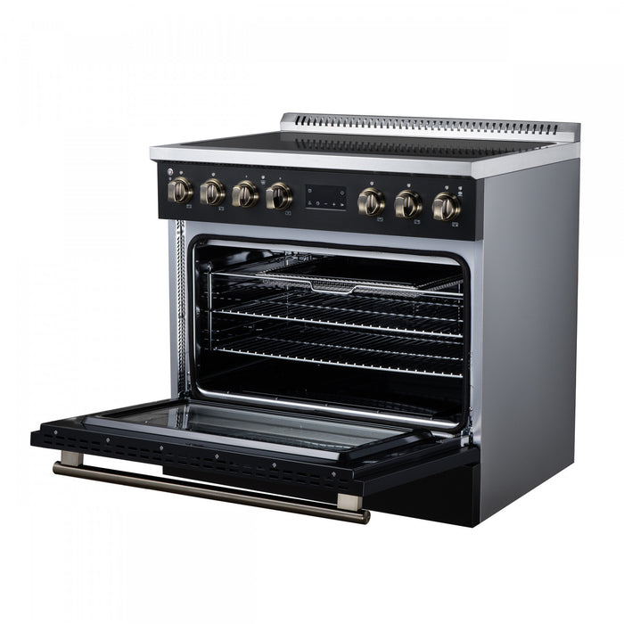 Forno Torino 36 Inch Black Induction Range, 5.36 cu.ft - FFSIN0936-36BLK Electric Range