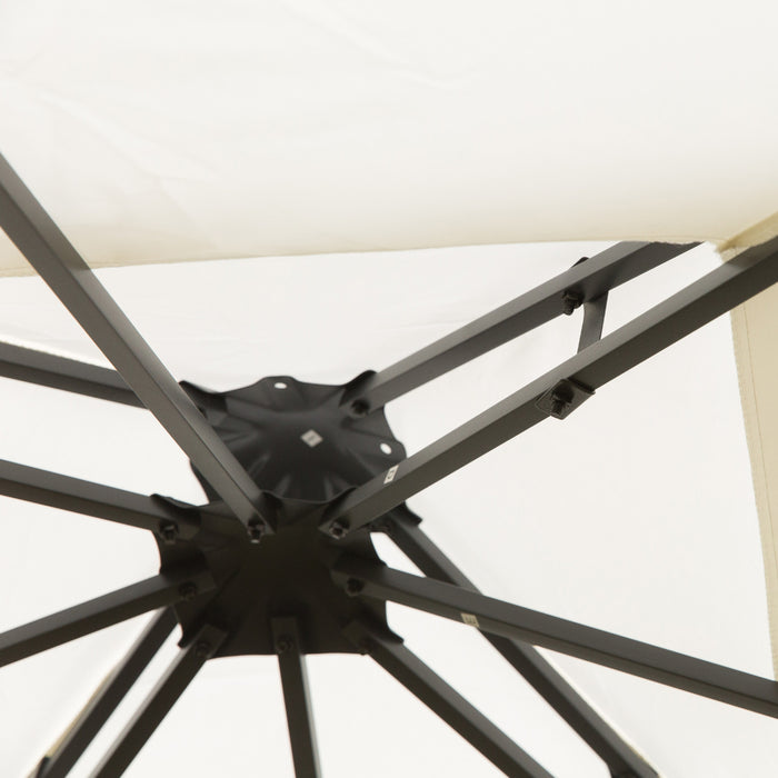 Outsunny 10' X 10' Outdoor Garden Metal Gazebo Patio Canopy Marquee Patio Party Tent Canopy Shelter Vented Roof Decorative Frame, Cream