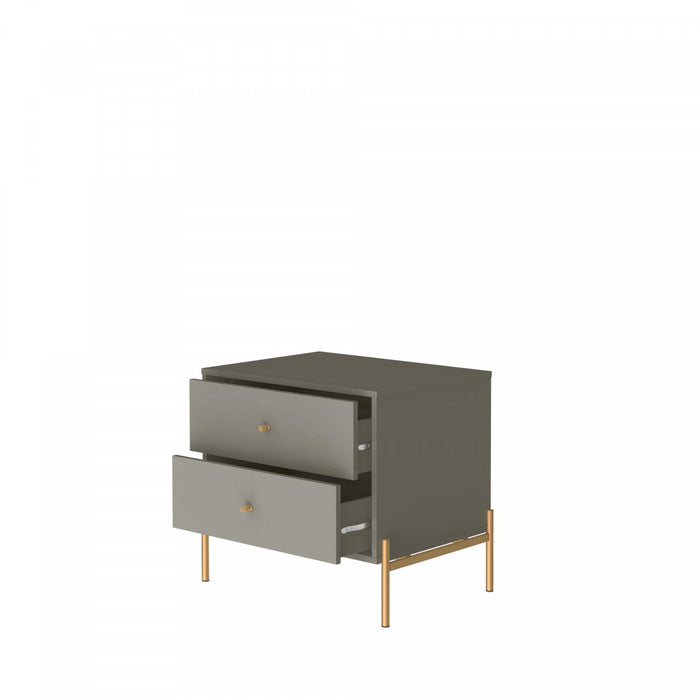 Jasper Modern 25\" Nightstand in Sage Gray (2-Drawer) - Set of 2