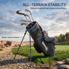 Outsunny Ultra-Lightweight Golf Stand Bag with Stable Stand, 6-Way Dividers and Cooler Pocket, All-Weather Men's Golf Club Carrier with Rain Hood for Convenient Carrying, Blue