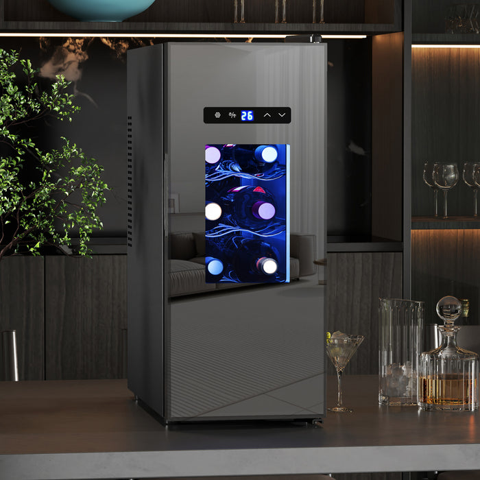 HOMCOM Wine Cooler, 12 Bottles Beverage and Wine Fridge with Glass Door