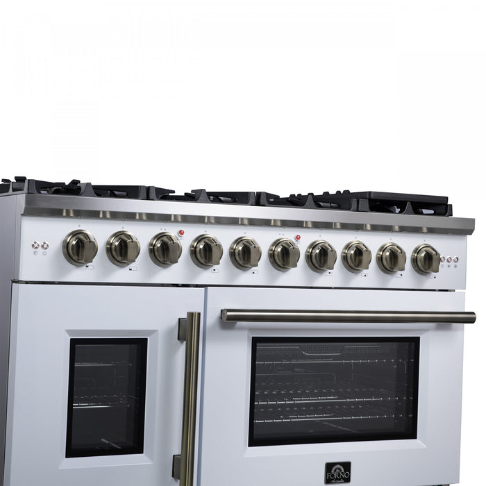 Forno Capriasca 48\" White Gas Range 6.58 cu.ft -FFSGS6460-48WHT