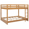 Ethan Solid Wood Queen Size Bunk Bed with Ladder, Sturdy & Space-Saving, Brown | Lit superpose Ethan en bois massif format Queen avec echelle, gain de place, brun