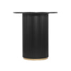 Voss Modern Round Dining Table with Ash Veneer Tabletop & Metal Base, Black | Table a manger ronde moderne Voss avec plateau en frene et base metallique, noir