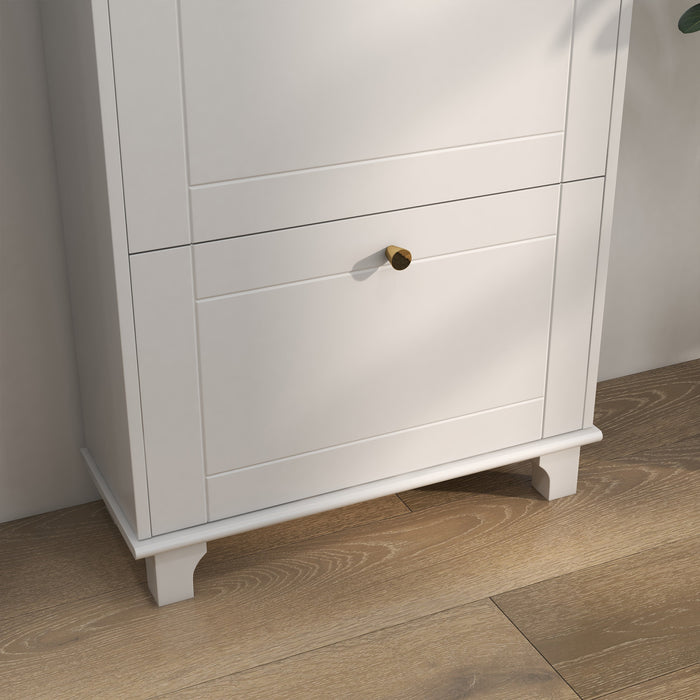 HOMCOM Modern Shoe Cabinet with 3 Flip Drawers for 12 Pairs of Shoes