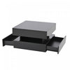 Oliver Lift-Top Coffee Table with LED Lighting and 2 Drawers,Black | Oliver table basse relevable – table avec eclairage LED et 2 tiroirs, noir