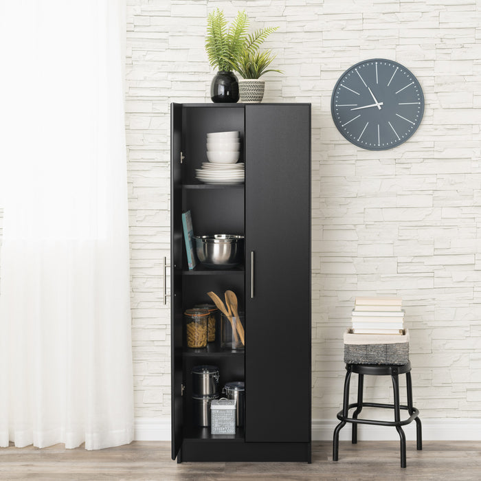 Elite Deep Storage Cabinet with Fixed & Adjustable Shelves - Black