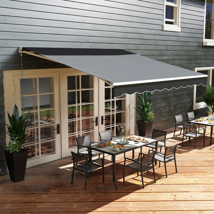 Outsunny 12' X 10' Electric Retractable Awning W/ Remote Controller, Black