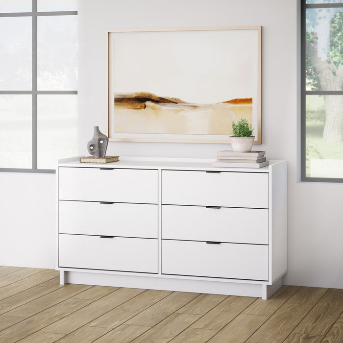 Prepac Simply Modern 52.5\" 6-Drawer Dresser - White