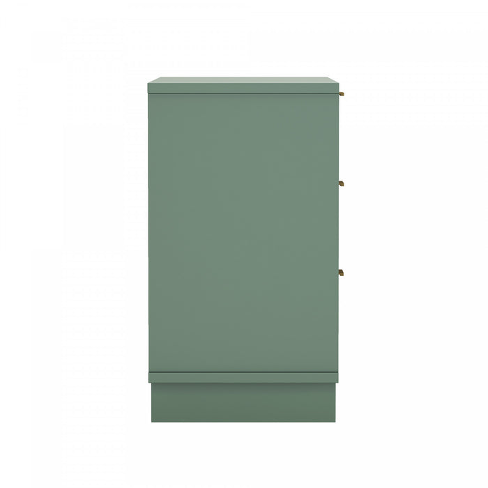 Elara Contemporary 38\" Solid Wood Dresser in Sage Green (3-Drawer)