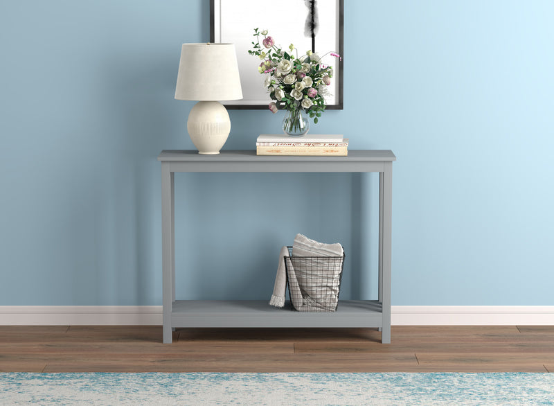 39” Console Table With One Shelf - Light Grey